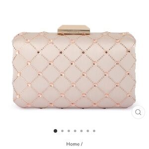 Olga Berg Nude Quilted Clutch